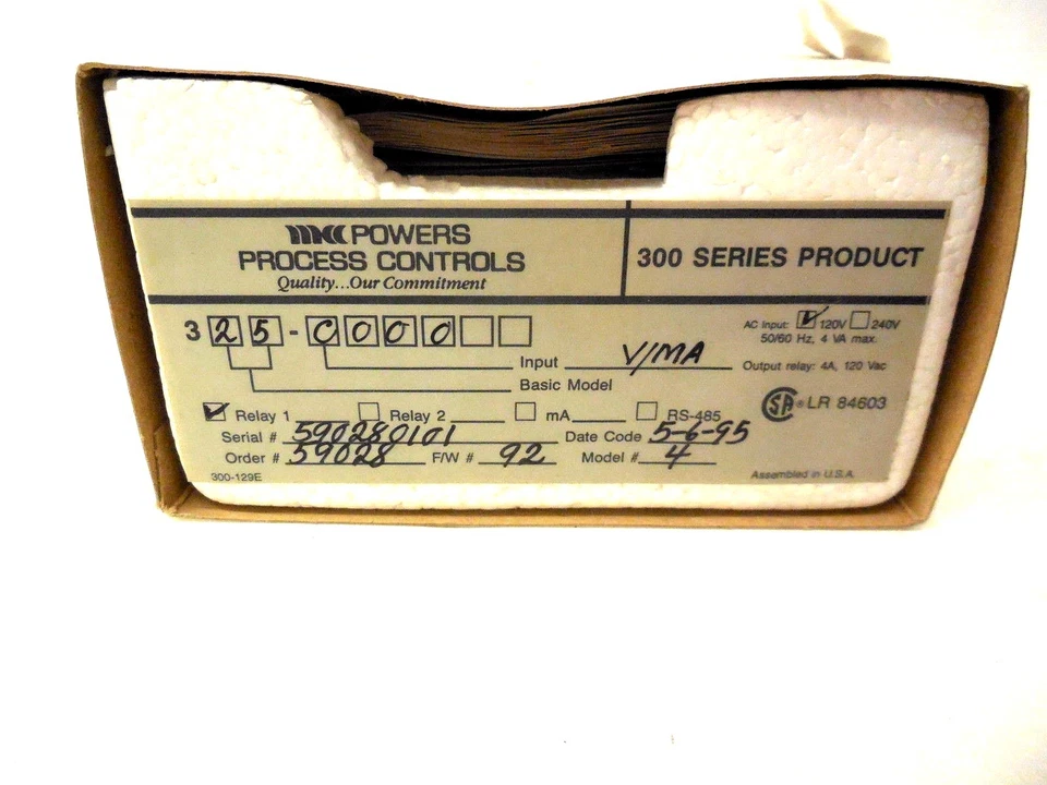 NEW POWERS PROCESS CONTROLS 325-C000 CONTROLLER 325C000 - Image 1 of 1