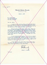 ROBERT F. KENNEDY autographed letter + original envelope + belonging flyer