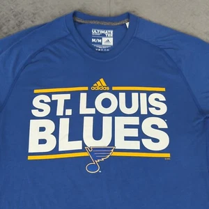 St Louis Blues Shirt Adidas Climalite Ultimate Tee Short Sleeve Men Medium - Picture 1 of 9