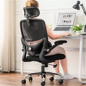 Ergonomic Home Office Chair, High Back Mesh Desk Chair with Adjustable Lumbar Su - Picture 1 of 9