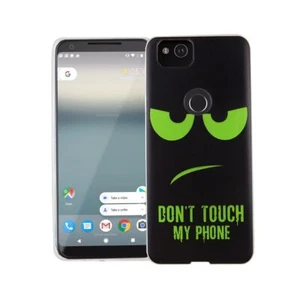 Handy Hülle für Google Pixel 2 Dont Touch Grün Tasche Case Cover Motiv TPU Etuis - Zdjęcie 1 z 2