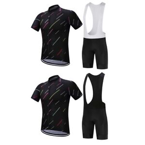 Men s Diagonal Stripe Sports Cycling Tops + Bib Shorts Set Bike Outfit