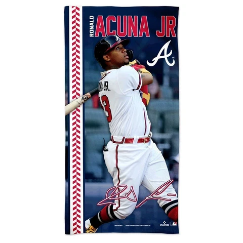 RONALD ACUNA JR. #13 ATLANTA BRAVES 30"X60" SPECTRA BEACH TOWEL NEW WINCRAFT 👀 Cover