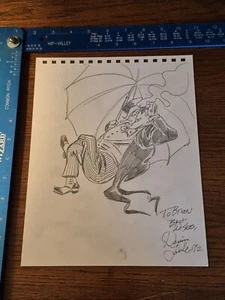 Dennis Janke Original Comic Book Sketchbook Art 1992 Penguin Drawing "To Brian" - Picture 1 of 1