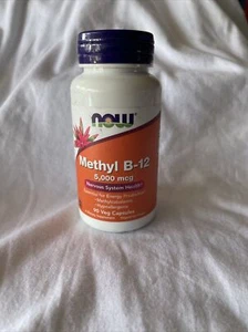 NOW FOODS Methyl B-12 5000 mcg - 90 Veg Capsules - Picture 1 of 3
