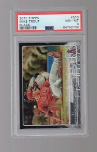 2015 TOPPS 510 MIKE TROUT RARE BLACK VARIATION SP/64 ONLY TWO HIGHER PSA 8 NM-MT - Picture 1 of 2