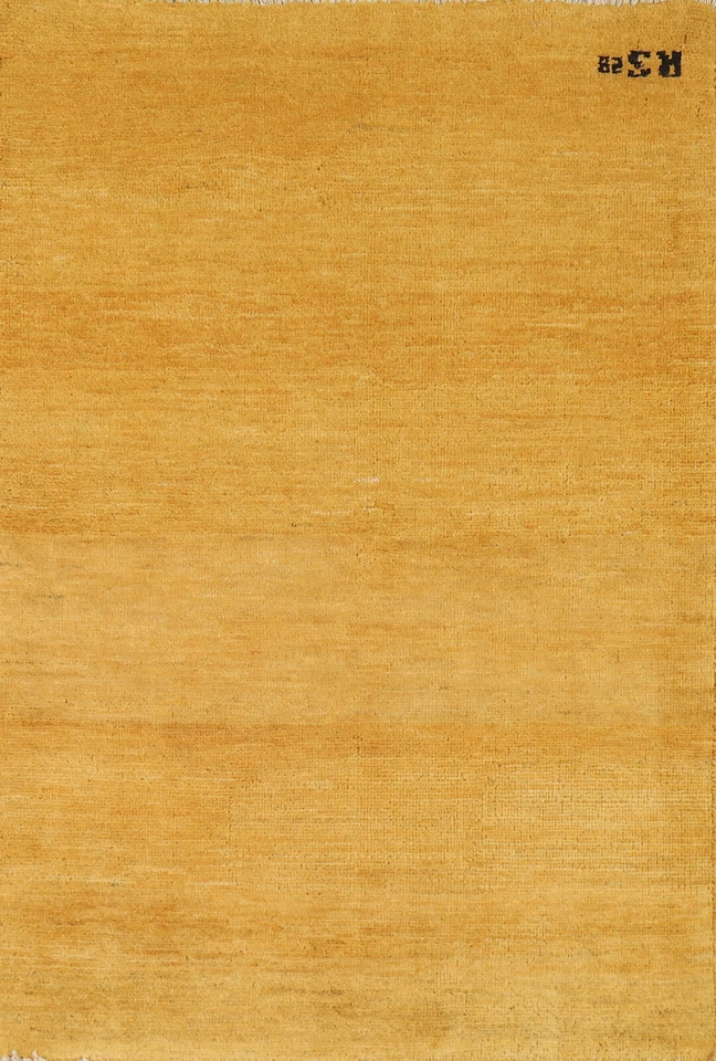 Современный шерстяной ковер Gabbeh однотонный дизайн идеально подходит для любого пространства 3 фута 11 дюймов x 2 фута 8 дюймов - Изображение 1 из 4