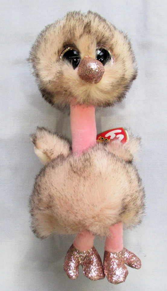 HENNA the BROWN & PINK OSTRICH - Ty 8 " Beanie Boos - NEW with MINT TAGS - Image 1 of 1