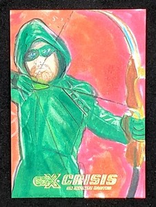 Cryptozoic CZX Crisis on Infinite Earths Green Arrow 1/1 Sketch by Scott Harrell