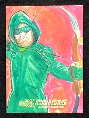 Cryptozoic Czx Crisis Sur Infinite Earths Vert Flèche 1/1 Croquis Par Scott - Photo 1/3