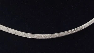 FAS Sterling Silver Reversible Herringbone Necklace 3mm V Diamond Cut Etch 925 - Picture 1 of 15