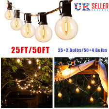 25/50FT Weatherproof  String Festoon Garden Lights Mains Clear Bulbs Garden G40