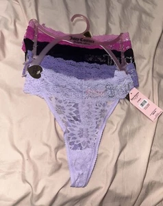Super cute BNWT women’s juicy couture lace thong panty set! - Picture 1 of 5