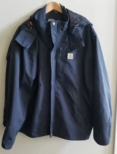 Carhartt Jacket Mens 2XL XXL Blue Shoreline Storm Defender Hooded Full Zip Work - Picture 1 of 7
