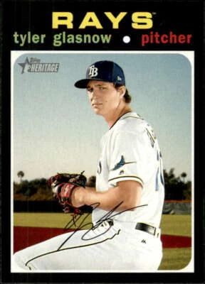 2020 Topps Heritage #365 Tyler Glasnow Tampa Bay Rays - Image 1 of 2