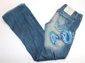 JEANS PEOPLE FOR PEACE TALLA 28 BOHO CACHEMIRA BORDADOS DE BAJO RASGO 30x32 - Imagen 1 de 15