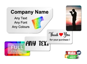 Rectangle Custom Printed Personalised Sticker Labels Postage Address LOGO Name - Picture 1 of 11