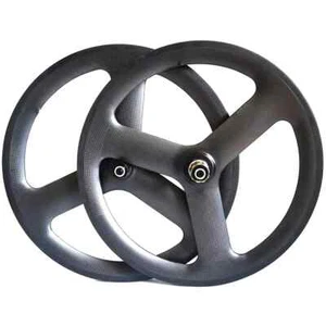 20inch 3 Spokes BMX Folding Bicycle Carbon Wheelset 36T 6-Bolt Hub Tubeless - Picture 1 of 14