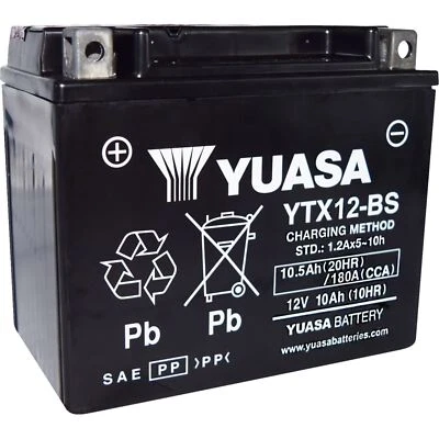 Yuasa AGM Battery - YTX12-BS - Maintenance-Free YUAM3RH2SIND - Image 1 of 3