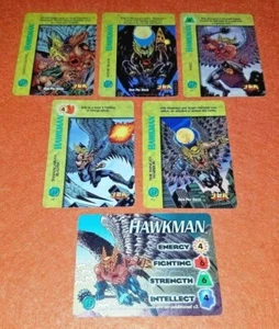 Marvel OVERPOWER Hawkman SET JLA char 5 sp Katar Blade Winged Warrior Cestus - Picture 1 of 7