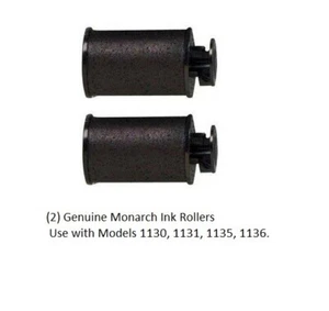 (2) Rodillos de tinta negra Monarch 1130, 1131, 1135, 1136 genuinos - Imagen 1 de 1