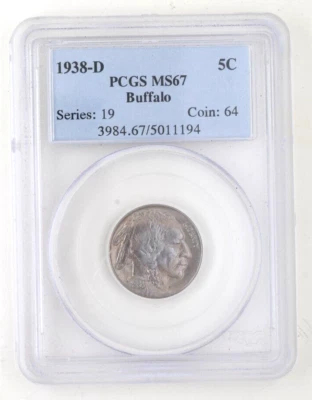 1938-D Buffalo Nickel PCGS Graded MS67 Uncirculated - Image 1 of 4