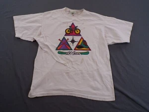 Vintage LL Bean Shirt Kids Large White Summer Camp Hiking Biking Canoe USA Made - Picture 1 of 11