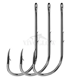 Multiple Size Long Baitholder Hooks Long Shank Hooks Fishing Hooks- Black Nickel - Picture 1 of 17