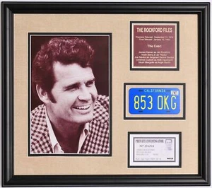 The Rockford Files James Garner framed photo tribute with license plate - Picture 1 of 1