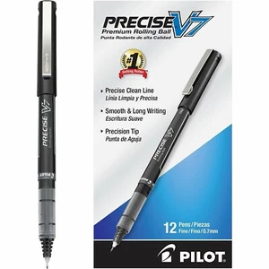12 Pack - Pilot Precise V7 Stick Rolling Ball Pens, Precision Point Ink, .7mm - Picture 1 of 2