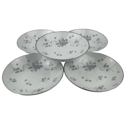 Juego de 5 cuencos de sopa Noritake Suzette cupé de colección 5803 lavanda floral 7 1/4" Japón Foto 1 de 4