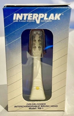 INTERPLAK Color Coded Interchangeable Brush Head RB 1 Yellow Dot NEW - Image 1 of 2