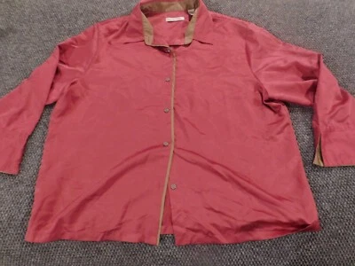 Женская блузка Valerie Stevens очень большая розовая на пуговицах повседневная - Изображение 1 из 4