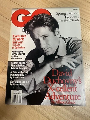 GQ Magazine Jan. 1997 NEW X-Files DAVID DUCHOVNY Gentleman's Quarterly - Image 1 of 3