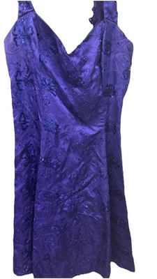 Zum Zum Vintage Purple Prom Dress Short 11-12 Button And Zip Back Tank Formal - Image 1 of 4