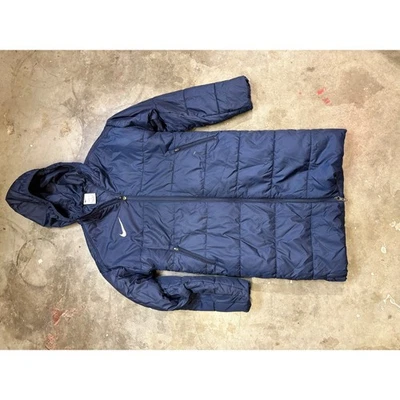 Nike Therma Fit Puffer Jacket Navy Blue Hooded Youth Academy Medium FD7714 451 - Image 1 of 4