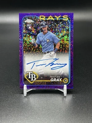 Tristan Gray 2024 Topps Chrome Rookie Auto Purple Speckle /299 Rays - Image 1 of 2