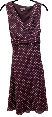 Ann Taylor Silk Dress Size 12 P Purple Sleeveless Womens - Image 1 of 4