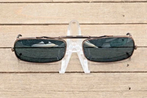 Visionaries  Clip On Sunglasses Shade Control Polarized Bronze Frame - Picture 1 of 7