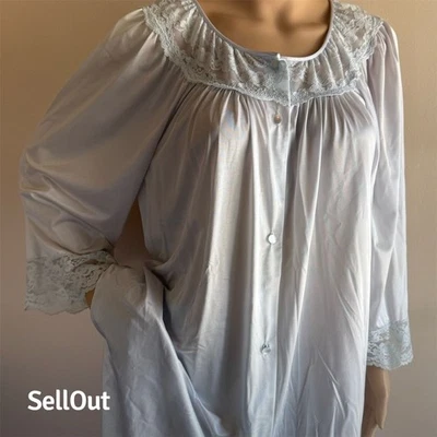 Gilead Women's Vintage Blue Kimono Robe M Lightweight Buttoned - Image 1 of 4