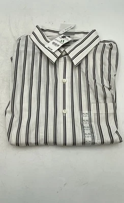 Camisa de vestir de manga larga de algodón a rayas negras blancas de J. Ferrar para hombre talla XL 17-17,5 Foto 1 de 4