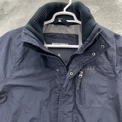 Chaqueta Abercrombie & Fitch Para Hombre XL Toda Temporada Guerrero Climático Parka y2k Cremallera Azul Foto 1 de 4