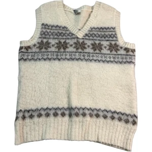 ICESHEEP Vest XL Pure New Wool Iceland Made Vintage Sweater Knit Sleeveless Top - Picture 1 of 6