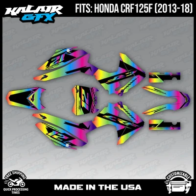 Kit de gráficos para Honda CRF125F (2013-2018) CRF 125F Lethal Series - Rainbow Foto 1 de 4