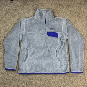 Patagonia maglione donna PICCOLO grigio manica lunga snap-T pullover pile outdoor - Foto 1 di 11