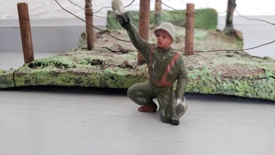 TIMPO #9012 VINTAGE SOLDADO DEL EJÉRCITO DE EE. UU.**UNIDAD MORTERO** PINTURA ORIGINAL INTACTA Foto 1 de 4