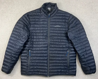 Abrigo chaqueta acolchada acolchada Eddie Bauer EB650 para hombre grande azul plumón aislado Foto 1 de 4