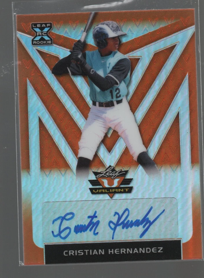 2020 Leaf Valiant Christian Hernandez Orange Leaf Rookie Auto /75 BA-CH2 - Image 1 of 1