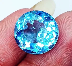 Round Shape Aquamarine Loose Gemstones 11.10 Ct Certified - Picture 1 of 7