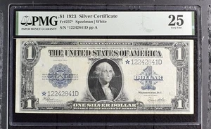 1923 $1 Silver Certificate Fr 237* Star Note PMG VF 25 - Picture 1 of 2